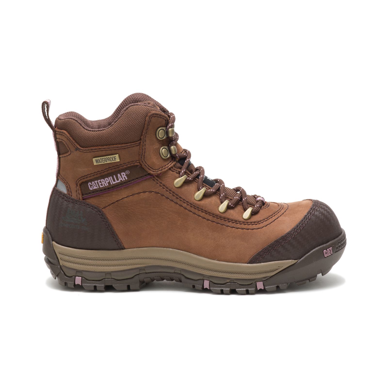 Caterpillar Boots South Africa - Cat Women's Ally Waterproof Composite Toe Work Boots Brown UY5071296